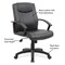 Officesource Advantage Collection Executive Mid Back with Black Frame 1206VBK - alternate 2